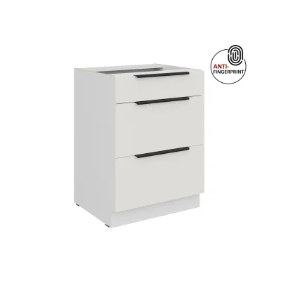 Küchen Unterschrank 60 Küche ARIA Weiss ultra matt Anti Fingerprint Küchenzeile