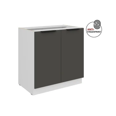 Küchen Unterschrank 80 Küche ARIA Graphite matt Anti Fingerprint Küchenzeile