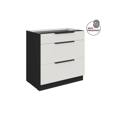 Küchen Unterschrank 80 Küche ARIA Weiss ultra matt Anti Fingerprint Küchenzeile
