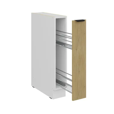 Küchen Unterschrank Schrankauszug 15 cm CREMONA Eiche + Weiß Küche Küchenzeile