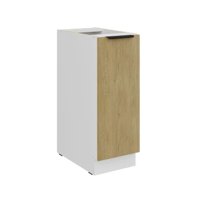 Küchen Unterschrank Schrankauszug 30 cm CREMONA Eiche Weiß Küche Küchenzeile