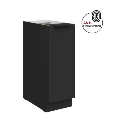 Küchen Unterschrank Schrankauszug 30 Küche ARIA Schwarz matt Anti Fingerprint