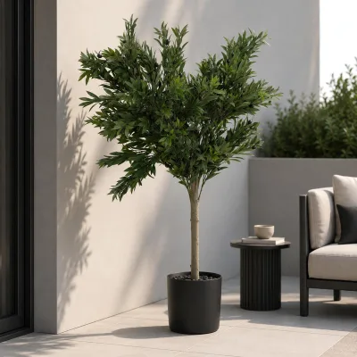 Künstlicher Olivenbaum MCW-Q88, Dekopflanze Kunstbaum Kunstpflanze, Outdoor Polyethylen 130x99x50cm