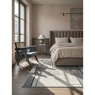 Kurzflor-Läufer Niederflor Grau 80x140 cm - THUR   Kadima Design