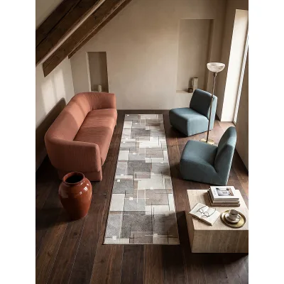 Kurzflor-Läufer Niederflor Grau 80x140 cm - THUR   Kadima Design