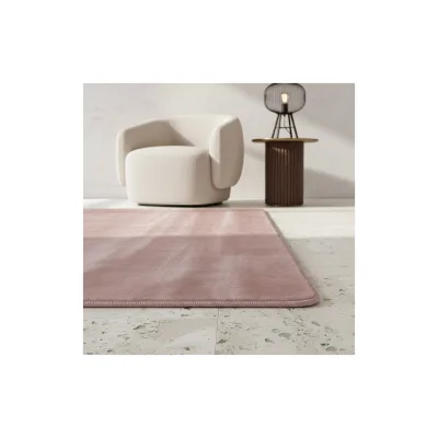 Kurzflorteppich Waschbar ISAR, einfarbig, aus Polyester, Rosa, 80 x 250 cm