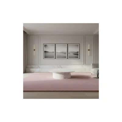 Kurzflorteppich Waschbar NECKAR, einfarbig, aus Polyester, Rosa, 80 x 150 cm