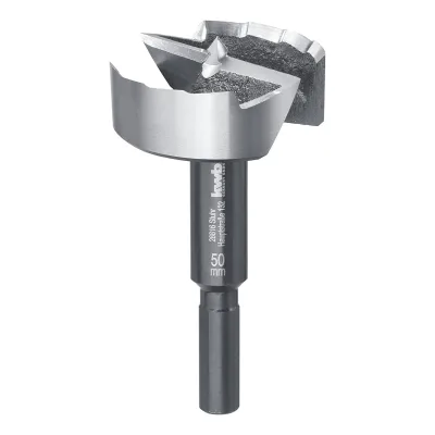 kwb SPEED Forstnerbohrer ø 50 mm aus vergütetem Spezialstahl mit präzisem Wellenschliff, Zentrierspitze, optimal geschärften sowie gehärteten Schneiden und polierter Oberfläche