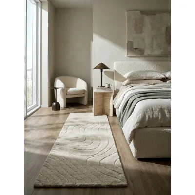 Läufer abstrakt Beige 60 x 230 cm - LEVEN   Kadima Design