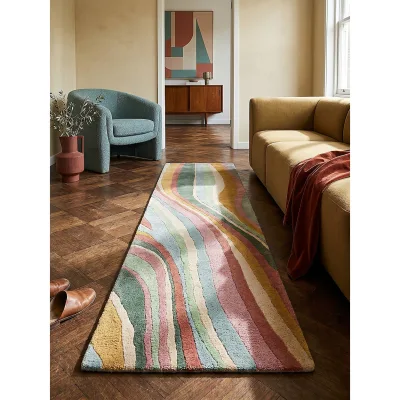 Läufer abstrakt Grün-Bunt 60 x 230 cm - DERWENT   Kadima Design