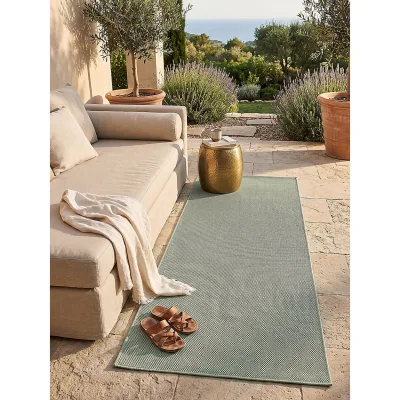 Läufer Flachgewebe Grün 80x200 cm - BORNO   Kadima Design