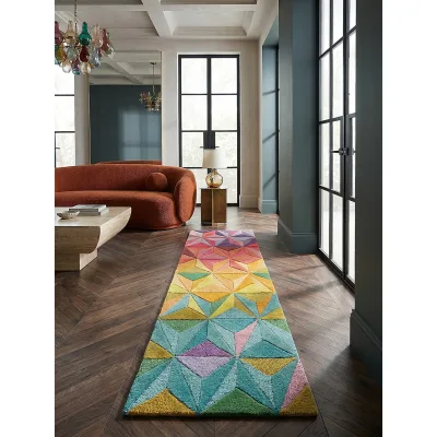 Läufer geometrisch Bunt 60 x 230 cm - DERWENT   Kadima Design
