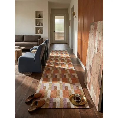 Läufer geometrisch Orange-Natur 60 x 230 cm - COQUET   Kadima Design