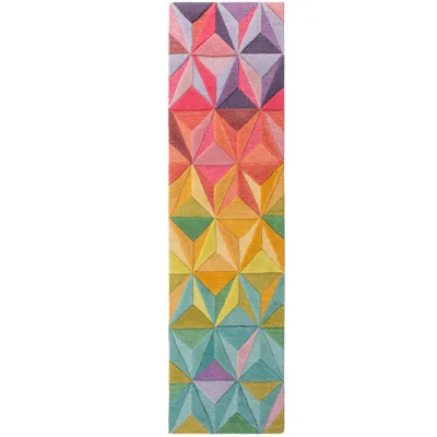 Läufer handgeschnitzt Bunt 60 x 230 cm - DERWENT   Kadima Design