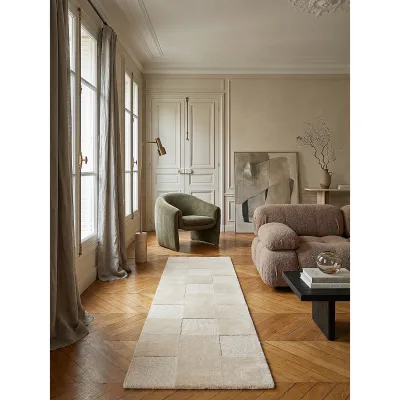 Läufer kariert Natur 60 x 230 cm - DEBEN   Kadima Design