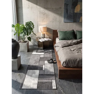 Läufer Kurzflor Grau 80x150 cm - BIENO   Kadima Design