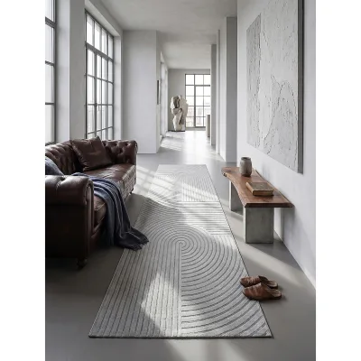 Läufer Kurzflor Grau 80x300 cm - ERESMA   Kadima Design
