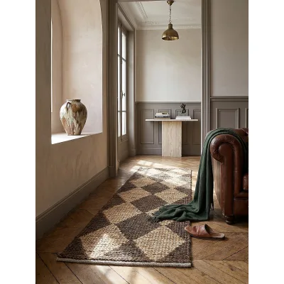 Läufer Rauten Braun 80 x 230 cm - BAIN   Kadima Design