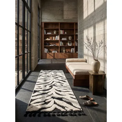 Läufer Tiermotiv Monochrom 80 x 300 cm - MARA   Kadima Design