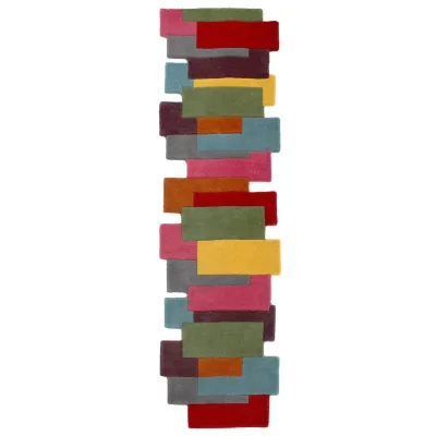 Läufer Wolle Bunt 66 x 300 cm - HALLEIN   Kadima Design