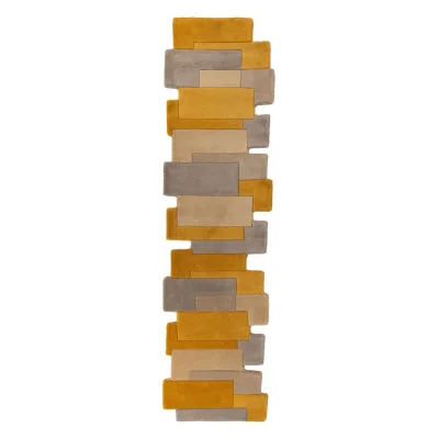 Läufer Wolle Senfgelb 60 x 230 cm - HALLEIN   Kadima Design