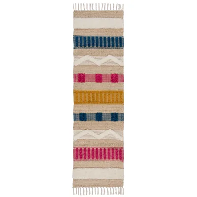 Läufer Wollmischung Bunt 60 x 230 cm - WHARFE   Kadima Design