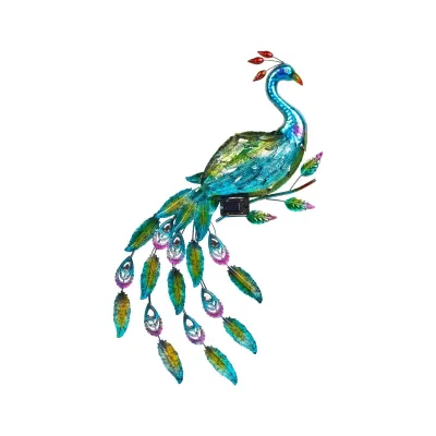 LED Solar Wandleuchte "Pfau"