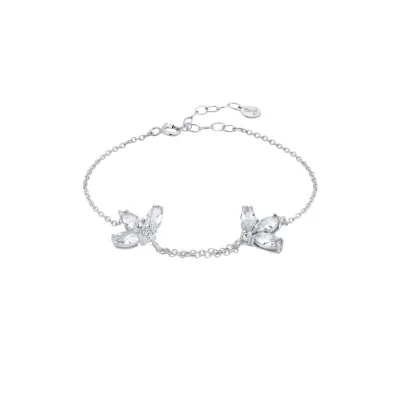 LEIS Armband 925 Sterling Silber rhodiniert  Glänzend Blume Zirkonia weiß