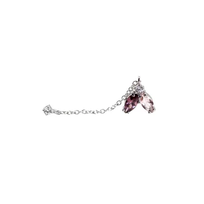 LEIS Ohrhänger 925 Sterling Silber rhodiniert Glänzend Blume Zirkonia bunt