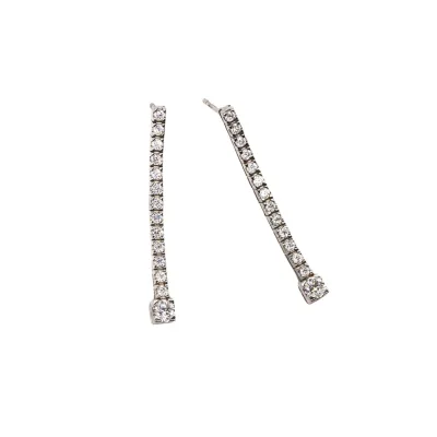 LEIS Ohrhänger 925 Sterling Silber rhodiniert Glänzend Zirkonia weiß