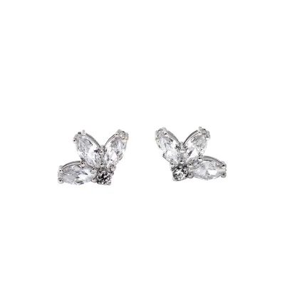 LEIS Ohrstecker 925 Sterling Silber rhodiniert Glänzend  Zirkonia weiß