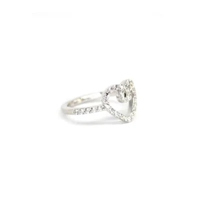 LEIS Ring 925 Sterling Silber rhodiniert Glänzend  Zirkonia weiß
