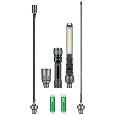 Lena Lighting Arbeitslampen Satz mit 2 Akkus Multi Light LED mit verschiedene Adapter 2 x Akku im Satz