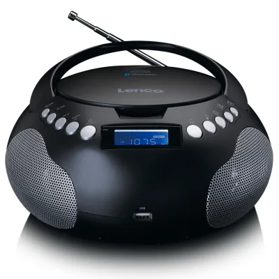 Lenco SCD-331BK Tragbares FM-Radio mit CD/MP3-Player