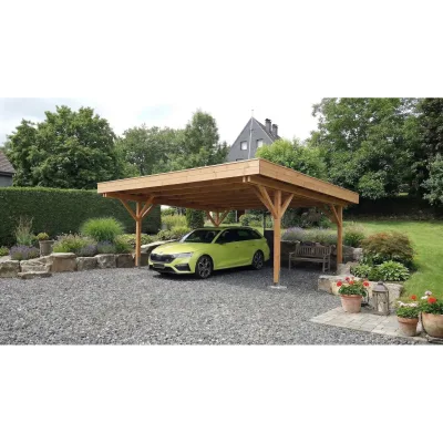 LENNECARport, Doppelcarport mit Flachdach Modell "Barcelona"