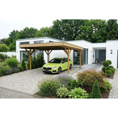 LENNECARport, Doppelcarport mit Flachdach Modell "Hockenheim"