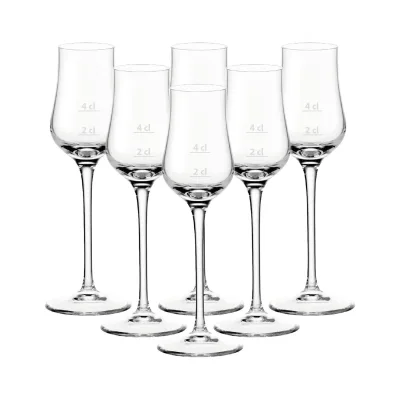 Leonardo Grappagläser mit Füllstrichen Puccini Gastro-Edition 2 & 4 cl 6er Set