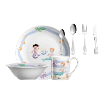 Leonardo Kindergeschirr Set mit Besteck BAMBINI AVVENTURA