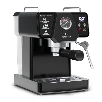 Libeica Espressomaschine   1350 W   19 bar   Touch    Edelstahl   Temperatur- und Druckanzeige Schwarz