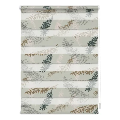Lichtblick Duo Rollo Klemmfix, ohne Bohren, blickdicht, Fir Branches - Blau