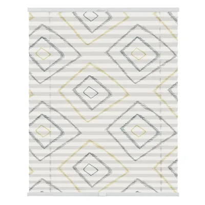 Lichtblick Plissee Klemmfix, ohne Bohren, blickdicht, Stripy Boho Rectangle  - Beige