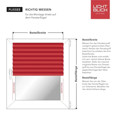 Lichtblick Plissee Klemmfix, ohne Bohren, verspannt, Verdunkelung - Creme