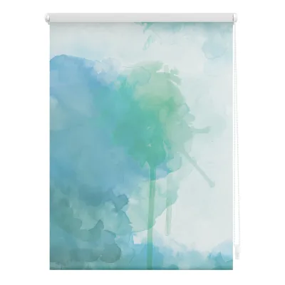 Lichtblick Rollo Klemmfix, ohne Bohren, blickdicht, Aquarell - Blau Grün