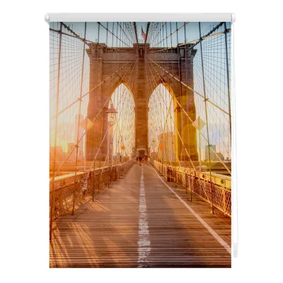 Lichtblick Rollo Klemmfix, ohne Bohren, blickdicht, Brooklyn Bridge - Orange