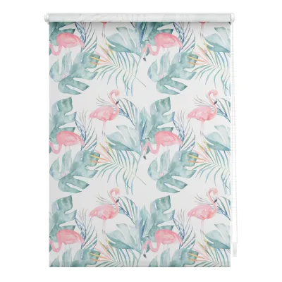 Lichtblick Rollo Klemmfix, ohne Bohren, blickdicht, Flamingo - Rosa Grün