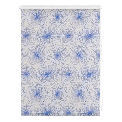 Lichtblick Rollo Klemmfix, ohne Bohren, blickdicht, Flower wheel - Blau