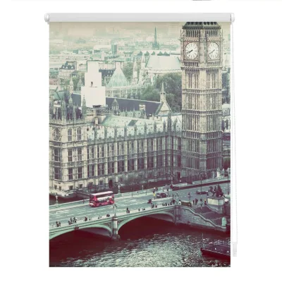 Lichtblick Rollo Klemmfix, ohne Bohren, blickdicht, London Westminster - Grau