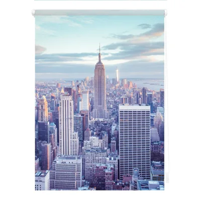 Lichtblick Rollo Klemmfix, ohne Bohren, blickdicht, New York - Blau