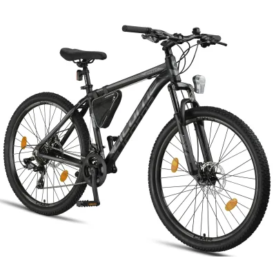Licorne Bike Effect Premium Mountainbike in 26, 27,5 und 29 Zoll - Fahrrad für Jungen, Mädchen, Herren und Damen - Shimano 21 Gang-Schaltung - Herrenrad Zoll:29.00;Farbe:Schwarz/Anthrazit (2xDisc-Bremse)