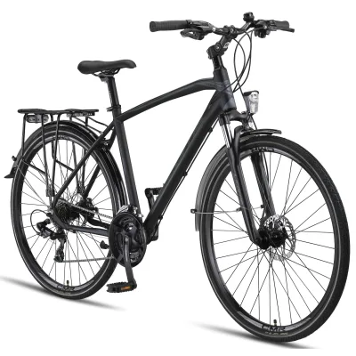 Licorne Bike Premium Touring Trekking Bike in 28 Zoll - Fahrrad für Jungen, Mädchen, Damen und Herren - 21 Gang-Schaltung - Mountainbike - Crossbike Farbe:Schwarz;Stil:Herren